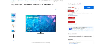 Smart tv marca Samsung QLED 55" (139,7 cm) TQ55Q77CAT, 4K UHD por 721,65€ (con cupón)
