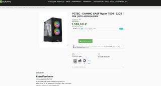 PC Gaming Ryzen 7500 32GB 1TB RTX 4070 SUPER por 1.359€