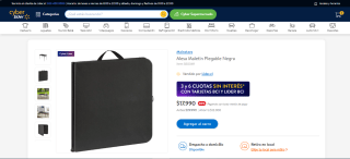 Mesa maletín Mainstays plegable negra por $17.990