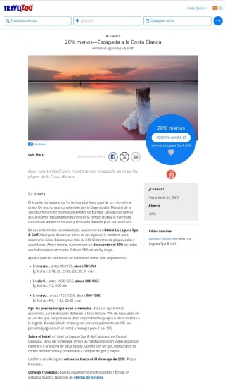 -20% de descuento en La Costa Blanca