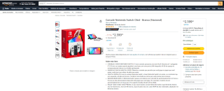 Console da Nintendo, modelo Switch Oled - R$ 2.399,90