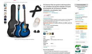 3rd Avenue Pack de guitarra electroacústica con cortadura de tamaño estándar 4/4 con 2 púas correa funda afinador integrado y ecualizador por 67,34€