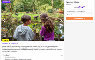 Apenheul ticket vanaf €14,95 bij Actievandedag