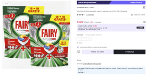 2 Packs de 36 Capsulas de Fairy Platinum Plus Lavavajillas maquina capsulas limon por 14.45€ (Cuenta Nueva 8.67€)