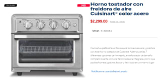 Horno con Freidora Cuisinart a $2,299 en Bed Bath & Beyond
