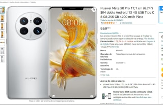 Huawei Mate 50 Pro 8+256GB por 669€