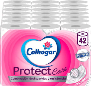 Pack 42 rollos Colhogar Protect Care Blanco 3 capas por 15,68€