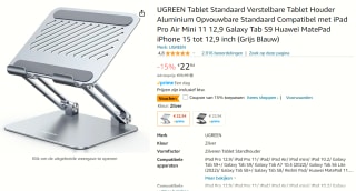 UGREEN Tablet Standaard voor €19,50 bij Amazon