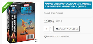 Marvel Crisis Protocol - Captain America & the Original Human Torch (Ingles) por 16€