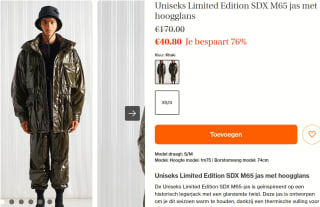 Uniseks Limited Edition SDX M65 jas voor €40 bij Superdry