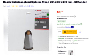 Cirkelzaagblad Optiline Wood 254x30mm T60 Bosch voor €18,22 bij Bol.com