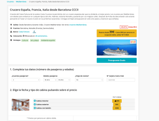 Crucero España Francia e Italia desde Barcelona CCCII por 90€ con Vayacruceros