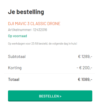 DJI Mavic 3 Classic drone voor €1089 dmv de code bij Kamera Express
