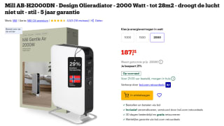 Mill AB-H2000DN - Design Olieradiator voor €187,31 bij Bol