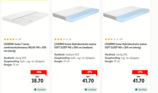 Tot 77% korting op matrassen bij de Lidl