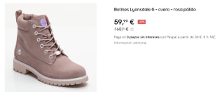 Botines de Cuero para Mujer Timberland Lyonsdale 6 por 59.99€