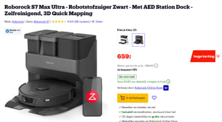 ROBOROCK S7max Ultra Robotstofzuiger Zwart met dweilfunctie voor €659 bij Bol