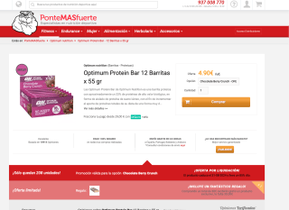 Optimun Nutrition protein bars 12 Unidades por 4,90€