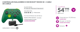 Mando Inalambrico Microsoft Remix SE + cable de carga por 54,99€