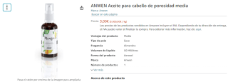 ANWEN Aceite para cabello de porosidad media por 3€