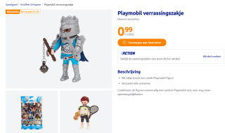 Diverse Playmobil verrassingszakjes voor €0,99 bij de Action