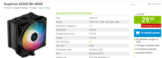 DeepCool AG500 BK ARGB voor €29,90 bij Megekko