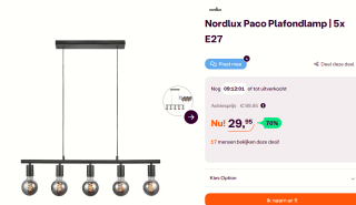 Nordlux hanglamp Paco 5-lichts voor €29,95 bij Ibood
