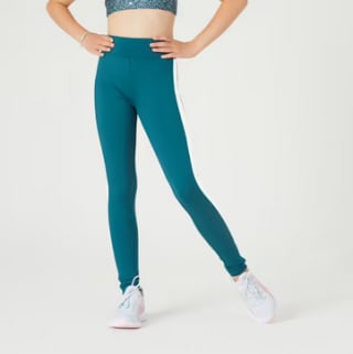 Leggings gimnasia deportiva transpirables alto Niñas S500 Verde por solo 2,99€