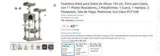 Árbol para Gatos de Altura 143 cm por 48,32€