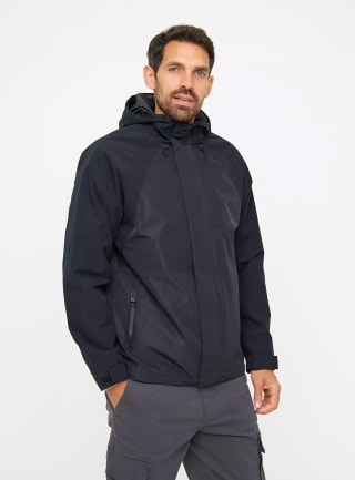 Black Men's Waterproof Hooded Jacket for Only £9.6 with Free Click & Collect.