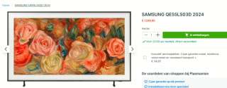 Samsung The Frame QLED (2024) 55" Wit voor €1248 bij Plasmavisie