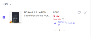 Suplemento energetico BCAA 4:1:1 de HSN | Sabor Ponche de Frutas 500 g por solo 5,27€