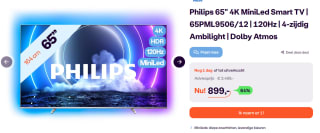 Philips 65PML9506 Ambilight tv voor €899 bij Ibood
