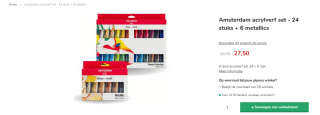 Amsterdam acrylverf set 24 stuks + 6 metallics voor €27,50 bij Pipoos