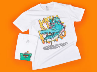 Bedrukt wit t-shirt met eigen design voor €4 bij Stickermule