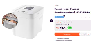 Russell Hobbs Broodbakmachine, 12 programma's voor €49,95 bij iBOOD