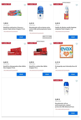 -70% en la Segunda Unidad Perfumería e Higiene en Carrefour.