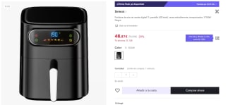 Seleok Freidora de aire sin aceite digital 7L por tan solo 36,65€
