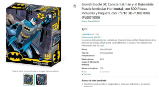 Puzzle lenticular Horizontal 500 piezas Grandi Giochi DC Comics Batman y el Batmobile (paquete efecto 3D) por 5,59€