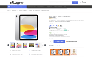 Apple iPad 10.9" 10.Gen Wifi 64GB plata por solo 297,41€