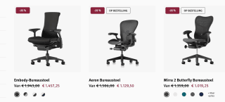 25% Korting + gratis verzending op gehele collectie tijdens de Herman Miller sale