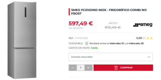 Frigorifico Combi Libre Instalación - Smeg FC21XDND No-Frost, 2.00 metros, Inox por 597.49€
