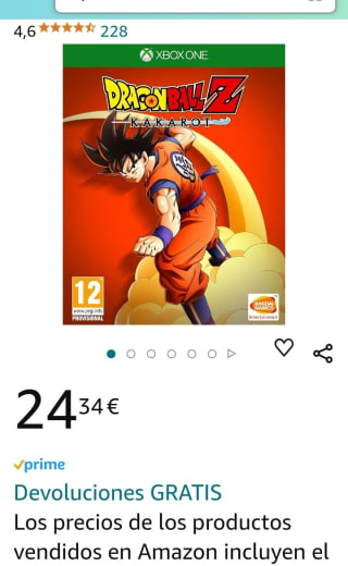 Dragon Ball Z: Kakarot Xbox One por 24,34€.