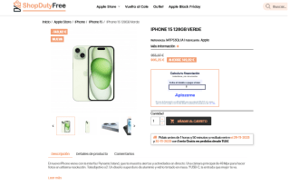 Iphone 15 128GB verde por solo 805,25€