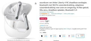 Soundcore Liberty 4 NC oordopjes (Wit) voor €58,99 bij Amazon