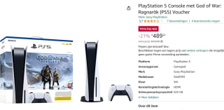 PlayStation 5 Console - God of War Ragnarök Bundel - Disc edition met download code voor €489,24 bij Amazon