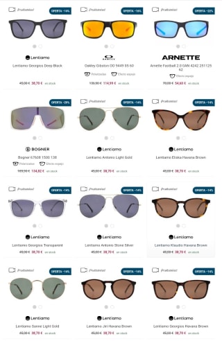-47% en Gafas de sol en Lentiamo.