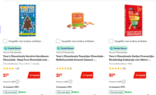 3+1 gratis op geselecteerde chocolade bij Bol