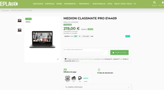 MEDION CLASSMATE PRO E14409 14 i3-1005G1 8GB 256GB W11 por 219€