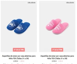 Chollazo 2 pares zapatillas casa por 1,29€ ( más ofertas en descripción)